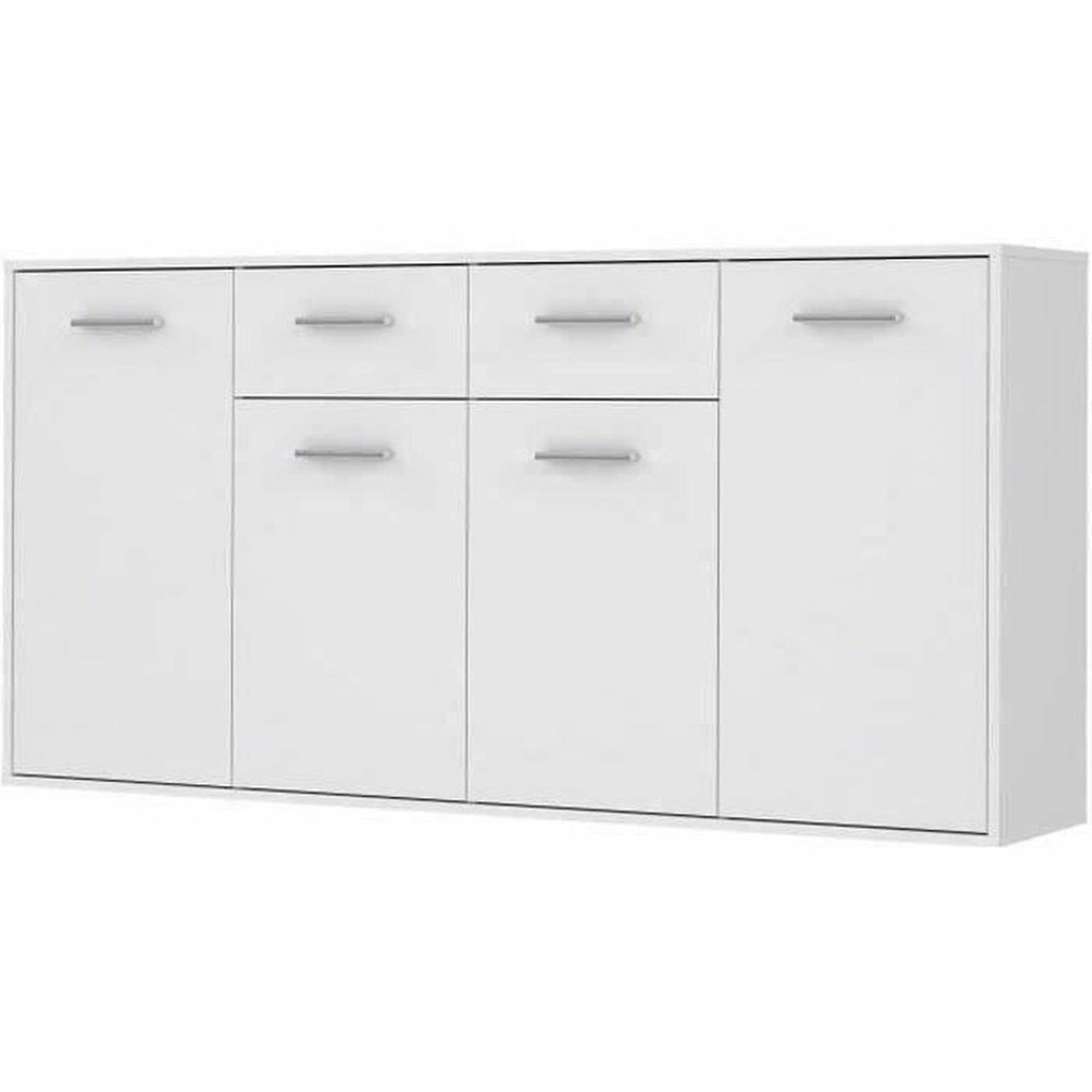 Buffet bas 4 portes et 2 tiroirs - blanc mat - 162,3 x 34,2 x 88,1 cm