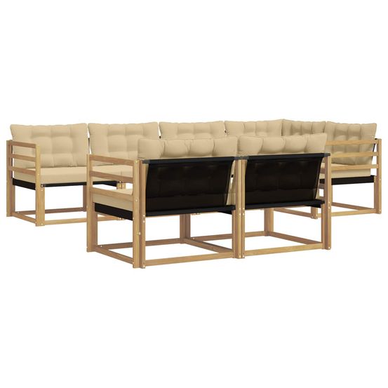 Ensemble de canapés d'extérieur 7 pc blanc et beige