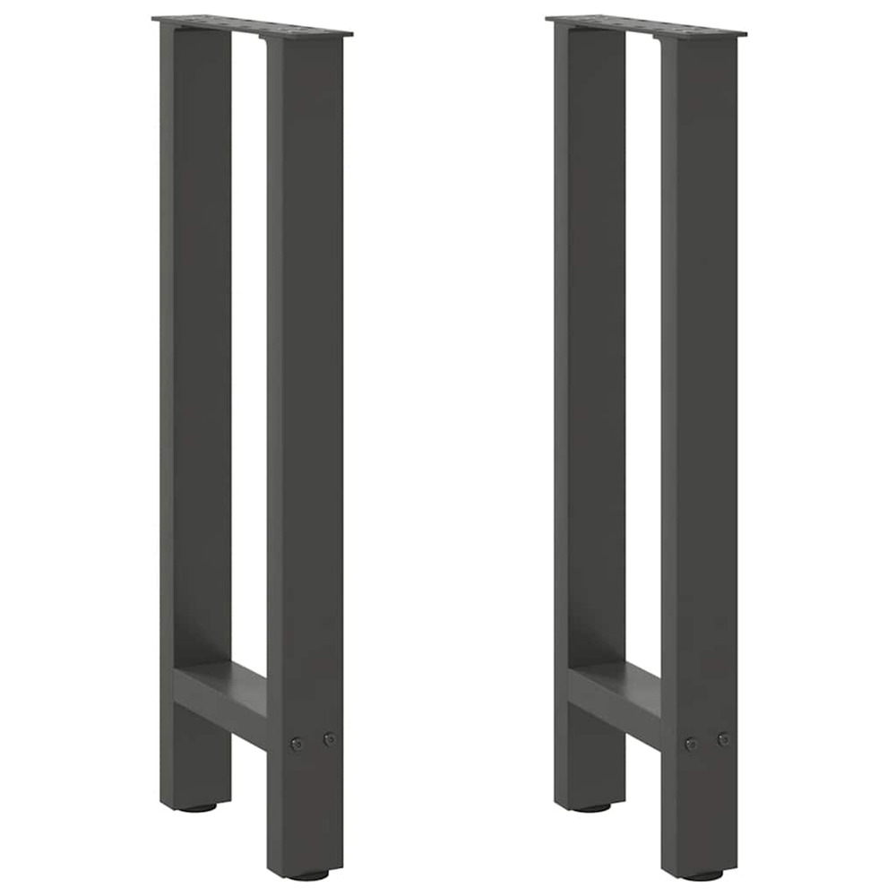 Pieds de table console anthracite 2 pièces 28 x (72-73) cm acier