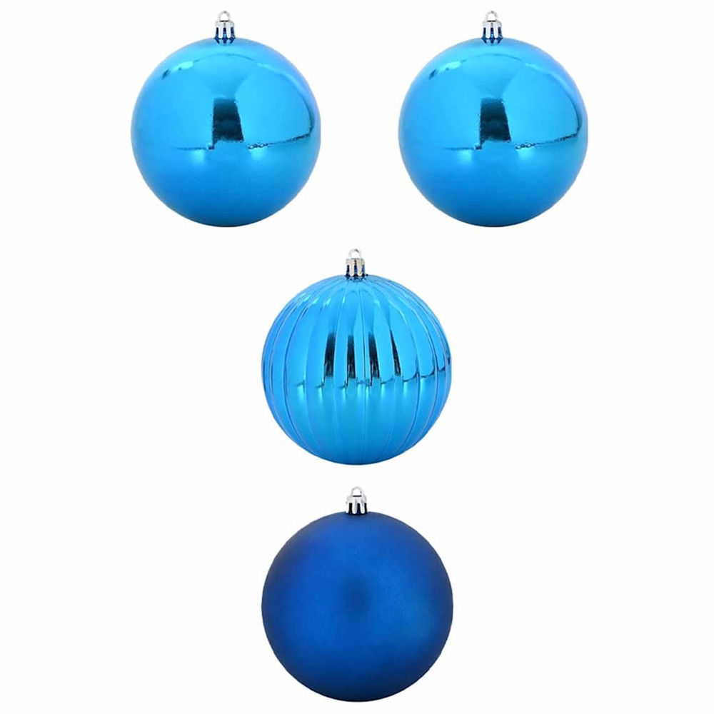 Ensemble de boules de noël 4 pcs bleu plastique