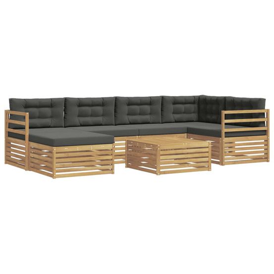 Ensemble de canapés d'extérieur 7 pc blanc et anthracite
