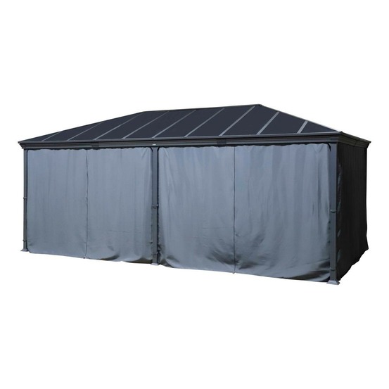 Rideau pour pergola autoportante belize 6x3,6 m gris ardoise