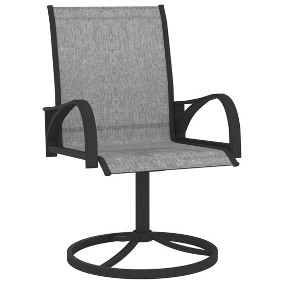 Chaises pivotantes de jardin lot de 2 textilène et acier gris