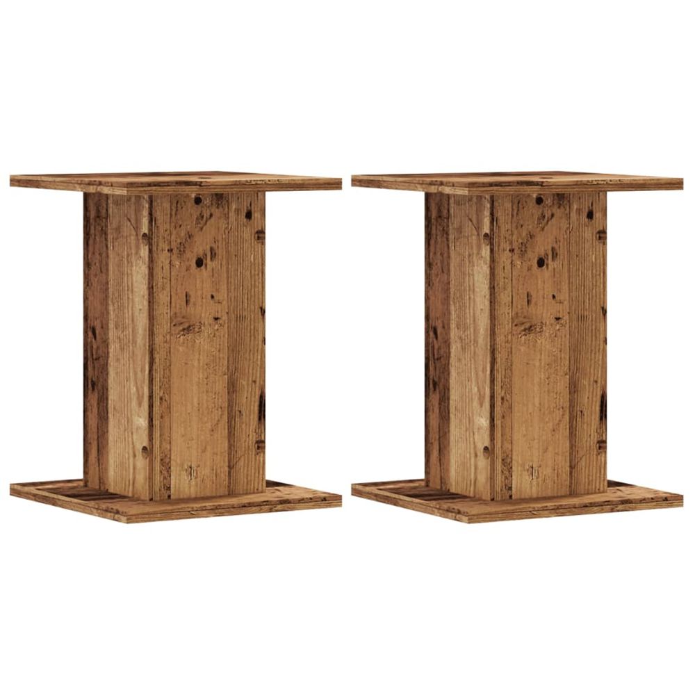 Supports pour plantes 2 pcs vieux bois bois d'ingénierie