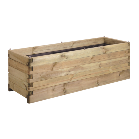 Bac à fleurs en bois olea 208 l - 150 x 50 x h50 cm