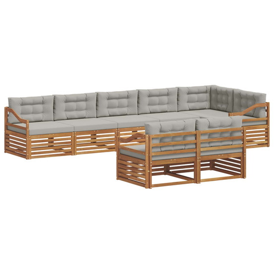 Ensemble de canapés d'extérieur 8 pcs gris naturel et clair