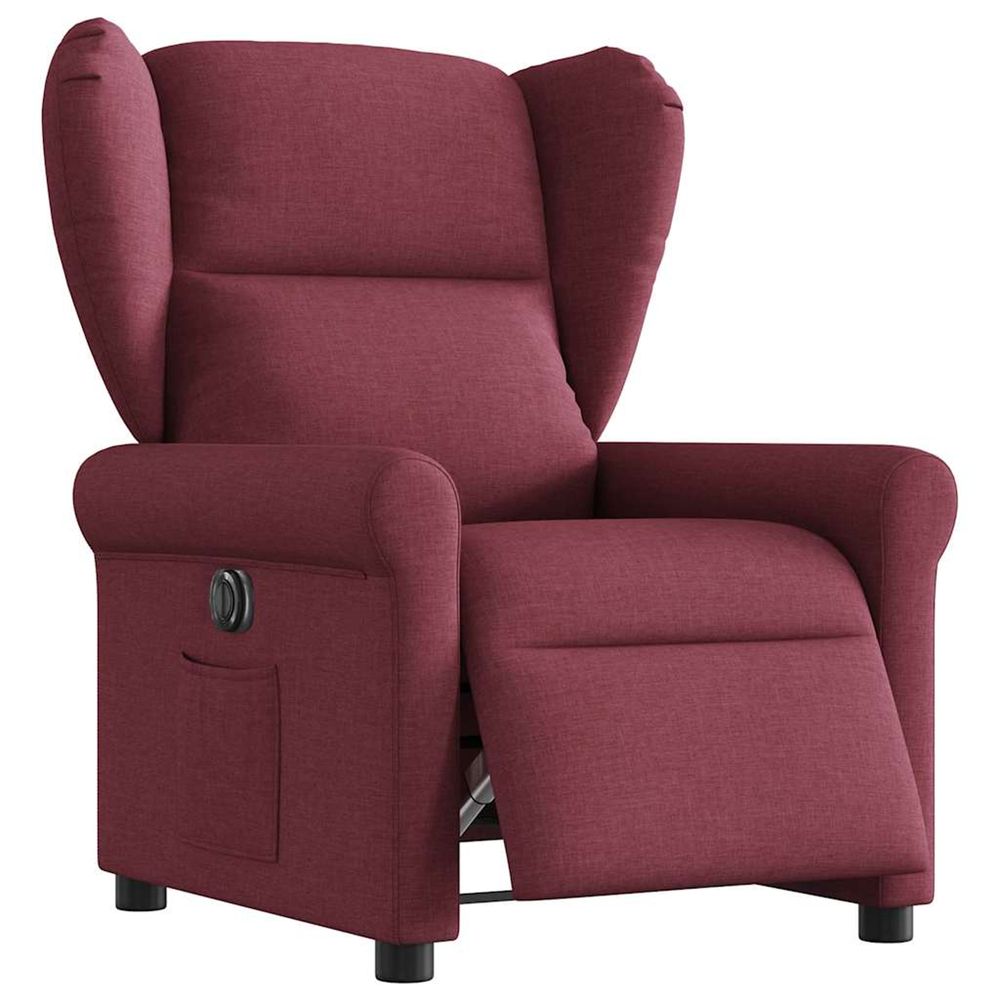 Fauteuil inclinable électrique rouge bordeaux tissu