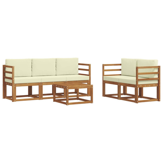 Ensemble de canapés d'extérieur 6 pcs naturel et crème