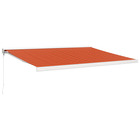 Auvent rétractable orange et marron 4x3 m tissu et aluminium