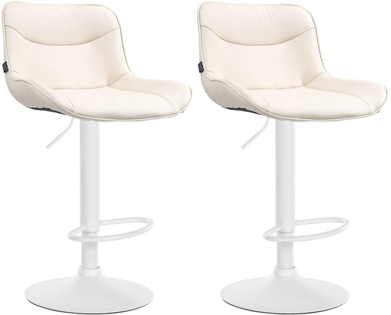 Lot de 2 tabourets de bar vonore simili cuir blanc