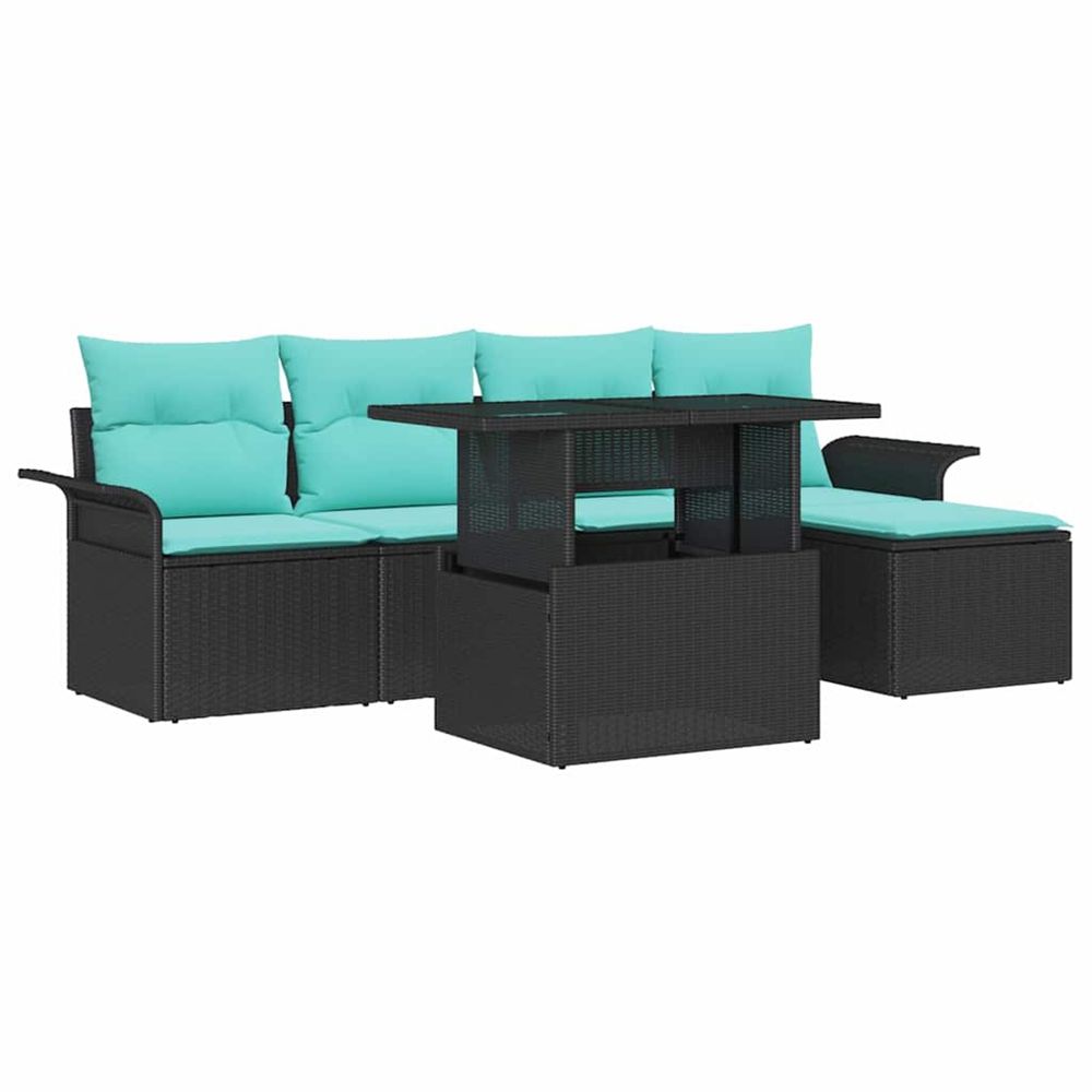 Ensemble de canapé de jardin 6 pc noir