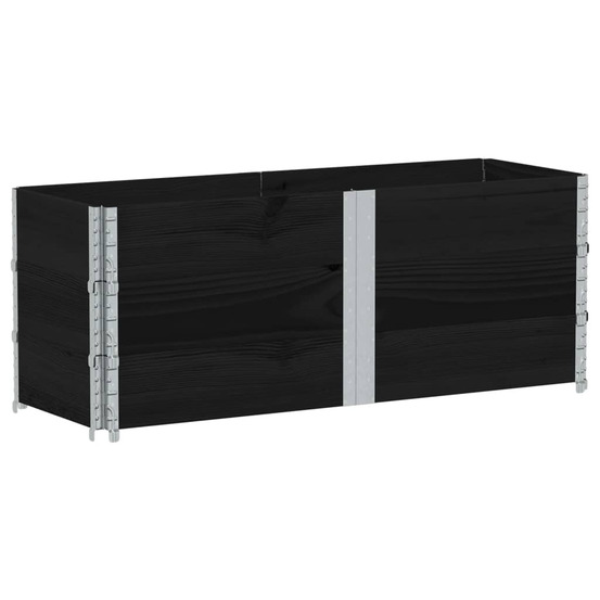 Jardinière d'extérieur noir 150x50 cm bois massif de pin