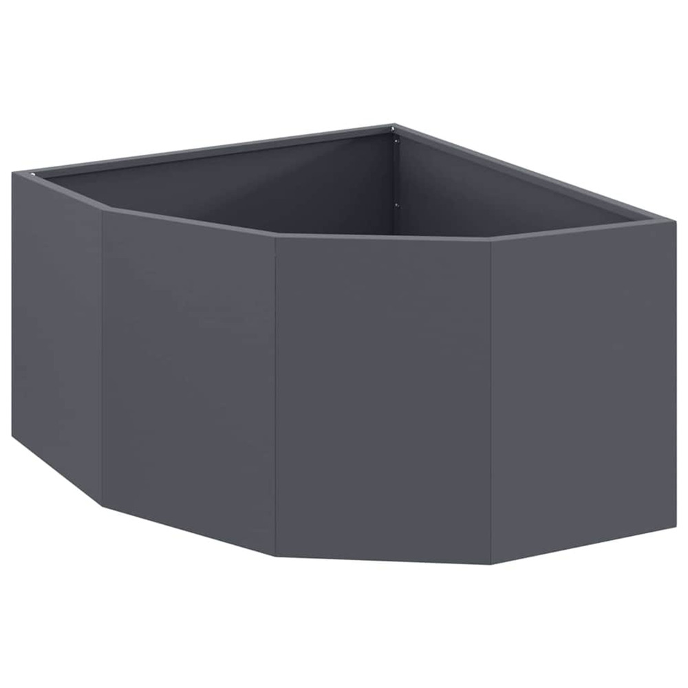 Jardinière d'extérieur d'angle anthracite 60 x 60 x 35 cm acier