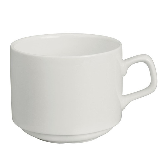 Tasses empilables porcelaine blanche 200 ml - lot de 6 - lumina fine china