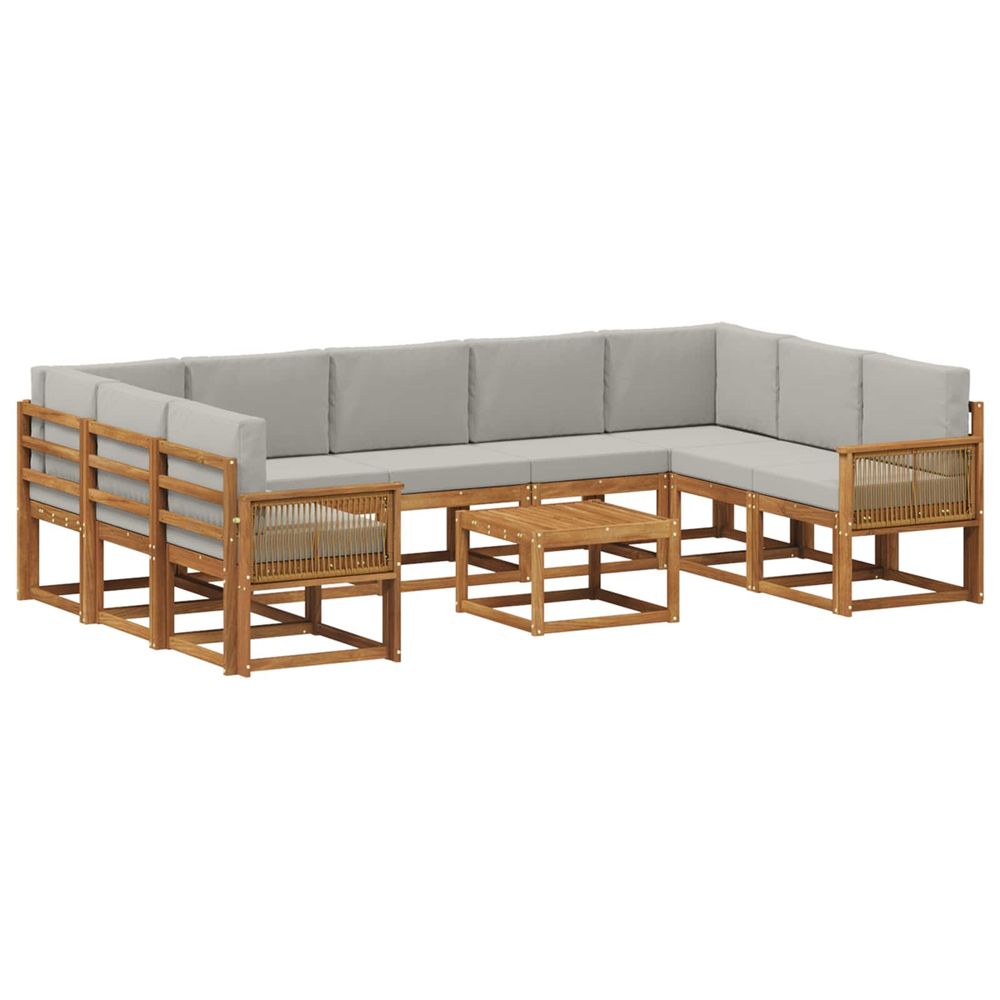 Ensemble de canapés d'extérieur 10 pc naturel et gris clair