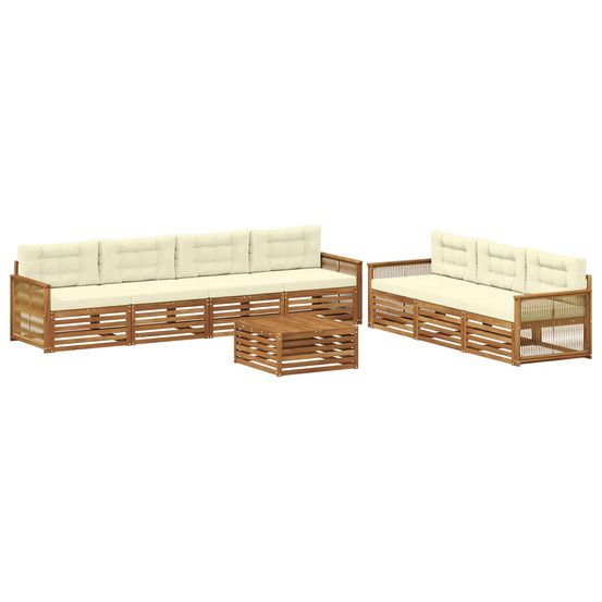Ensemble de canapés d'extérieur 8 pc naturel et crème