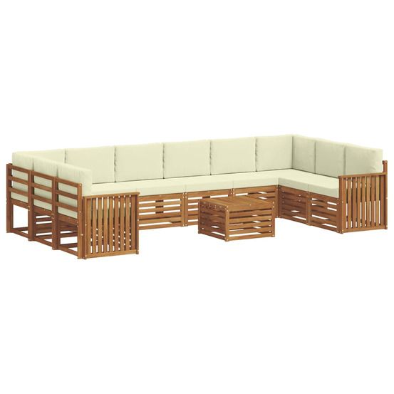 Ensemble de canapés d'extérieur 11 pc naturel et crème