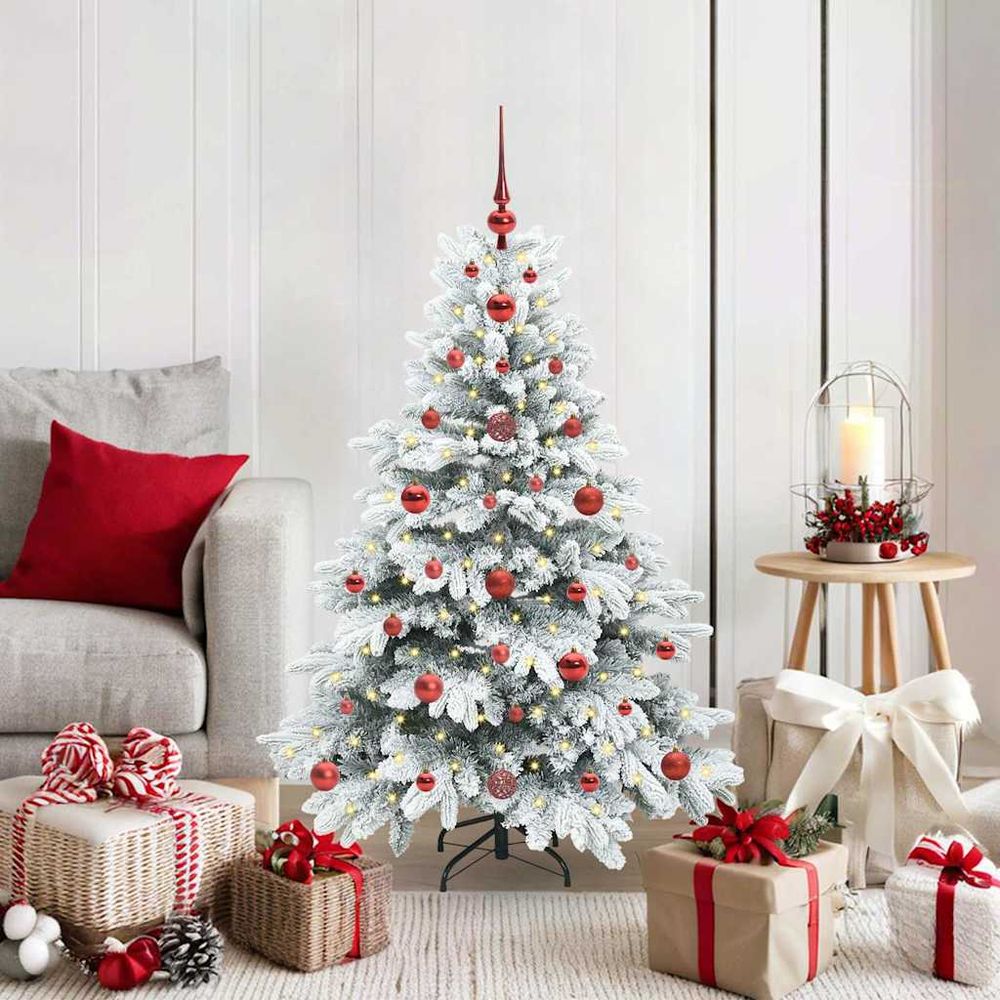 Sapin artificiel 120 cm kit complet avec 150 led blanc chaud et 61 boules