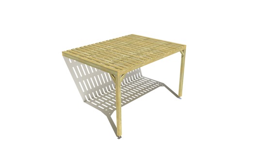 Pergola bois • 4m x 3m • adossée • sens largeur • platelage bois • livraison comprise