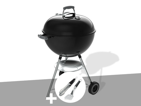 Barbecue à charbon original kettle 57 cm + kit ustensiles premium 2 pièces
