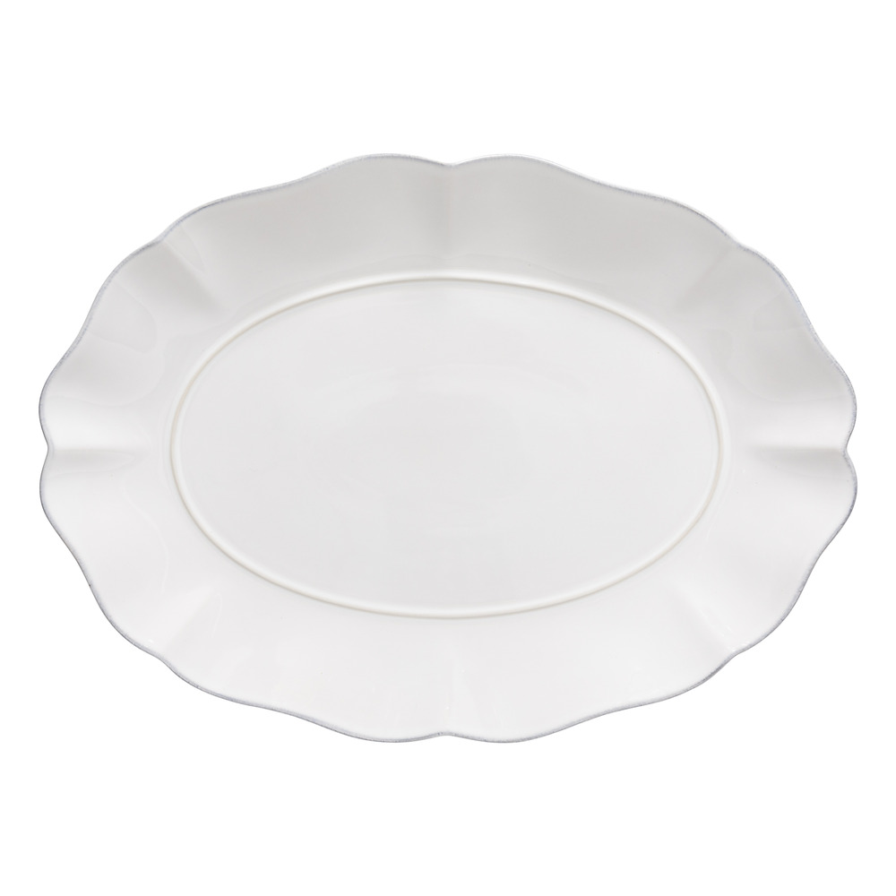 Plat ovale 40 x 28,8 cm rosa blanc - costa nova