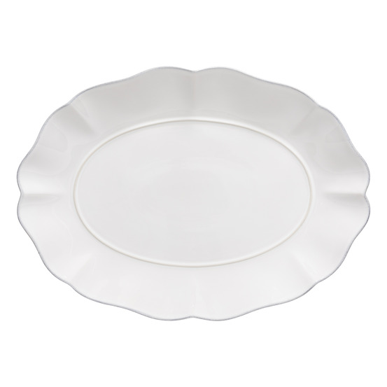 Plat ovale 40 x 28,8 cm rosa blanc - costa nova