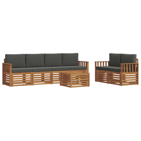 Ensemble de canapés d'extérieur 7 pcs naturel et anthracite