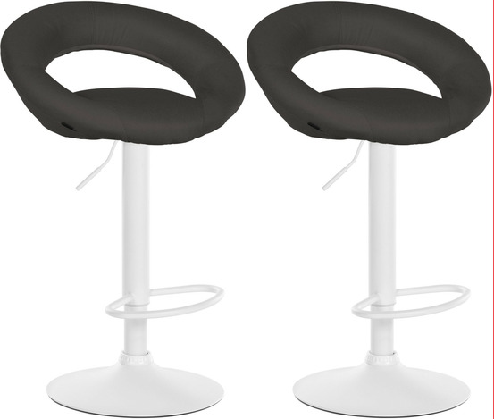 Lot de 2 tabourets de bar olinda tissu blanc