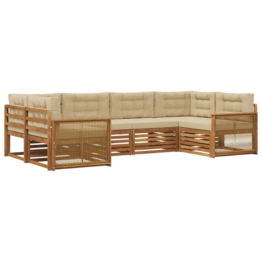 Ensemble de canapés d'extérieur 6 pc naturel et beige