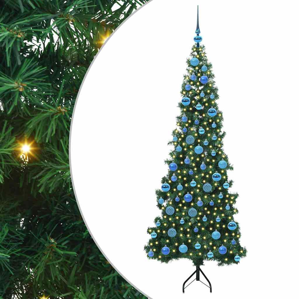Arbre de noël artificiel d'angle vert 180 cm pvc et métal