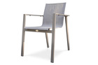 Zahara - fauteuil de jardin empilable en aluminium et toile plastifiée taupe