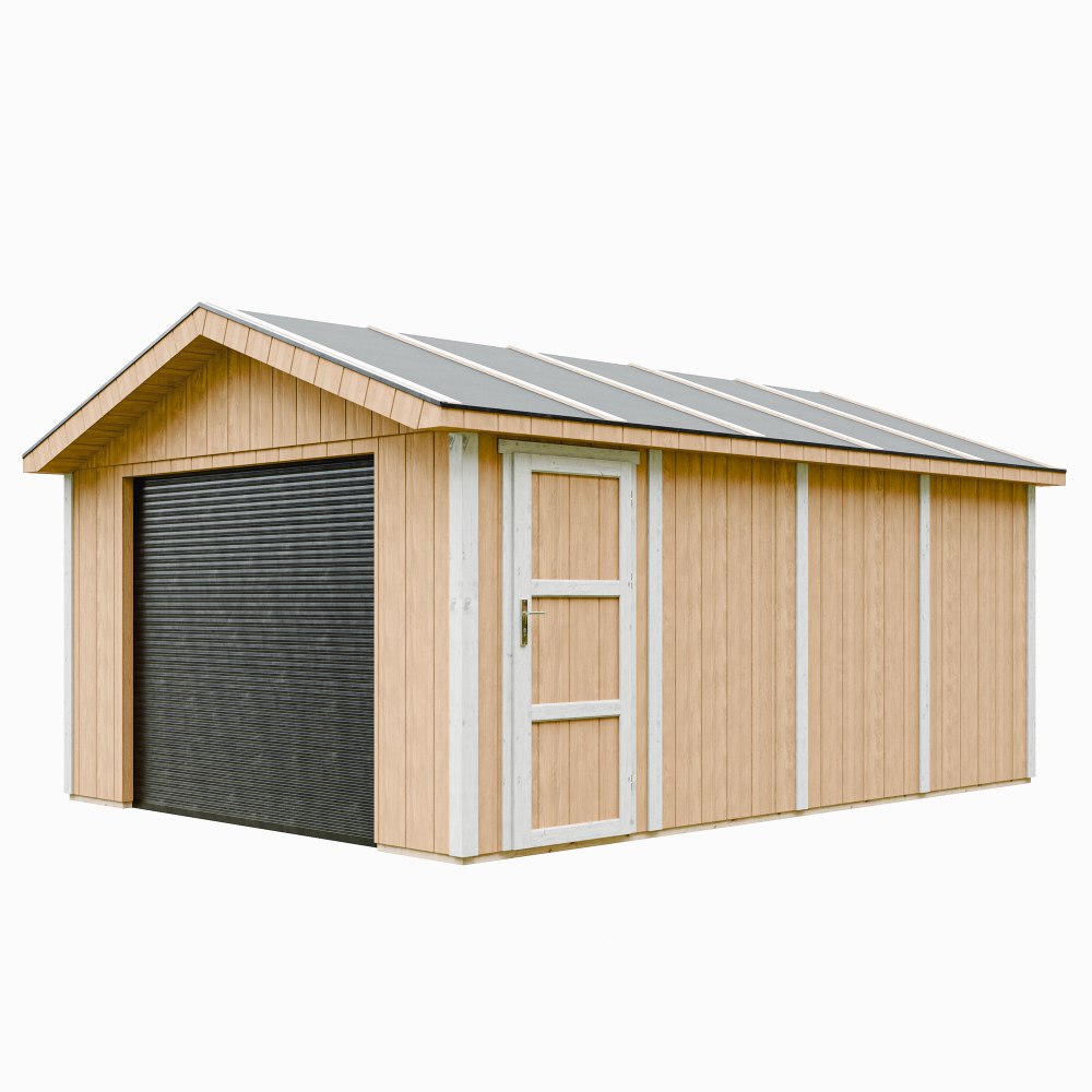 Garage qualité premium 17 m² - l378xl530 cm- garage pour auto, moto, vélos, machines de jardinage - timbela m991b-harvest honey