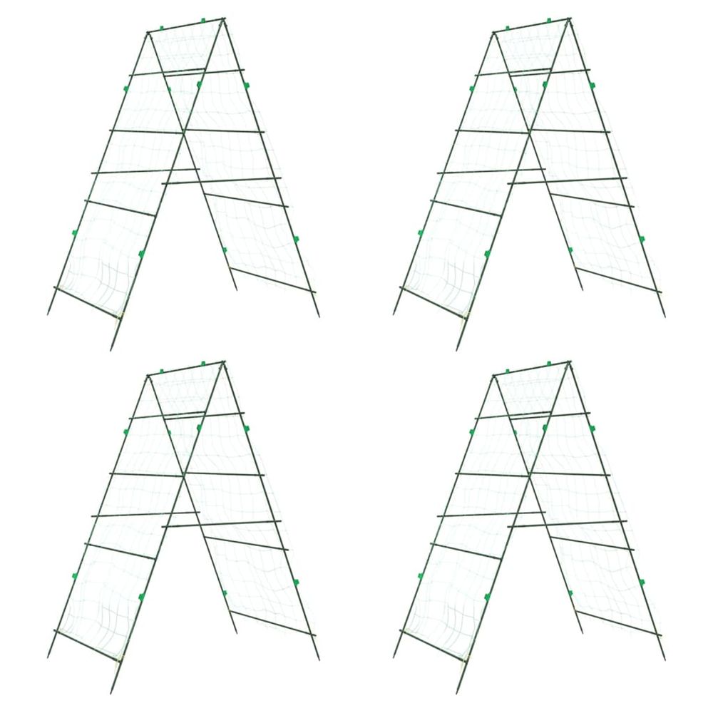 Treillis de jardin pour plantes grimpantes 4 pcs forme a acier
