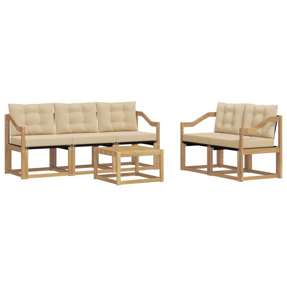 Ensemble de canapés d'extérieur 6 pc blanc et beige