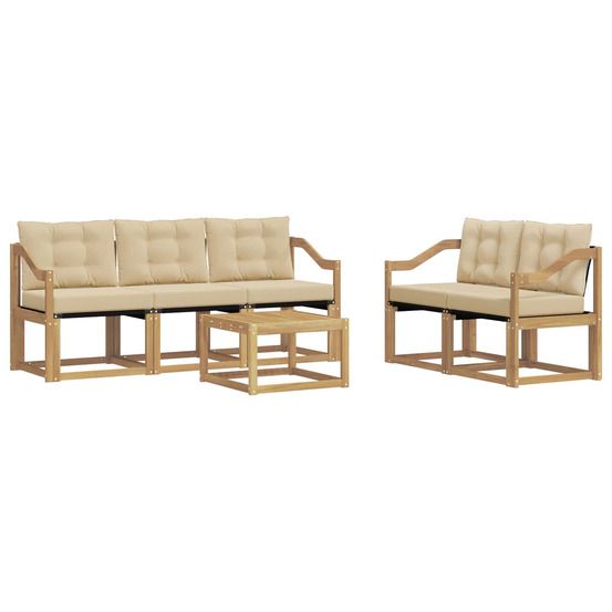 Ensemble de canapés d'extérieur 6 pc blanc et beige