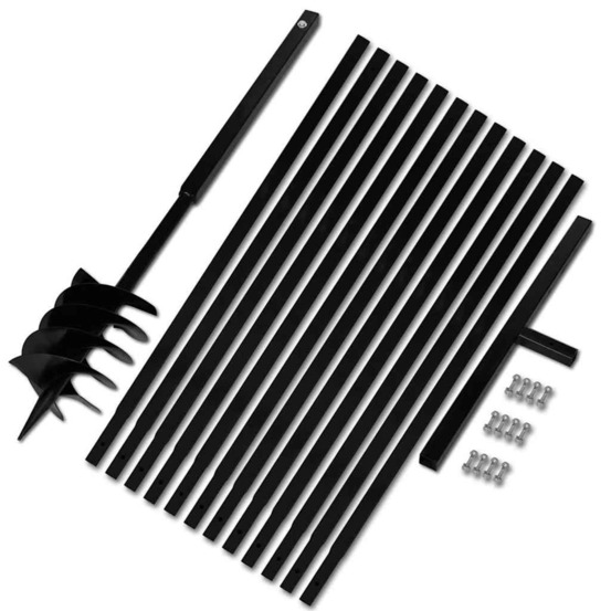 Bêche et tarière manuelle 180 mm avec rallonge 13 m acier