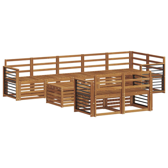 Ensembles de canapés 9 pcs naturel bois d'acacia massif