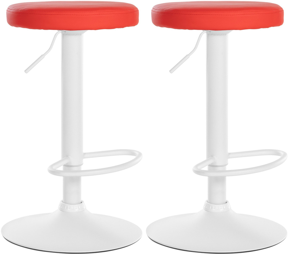 Lot de 2 tabourets de bar ponte simili cuir blanc