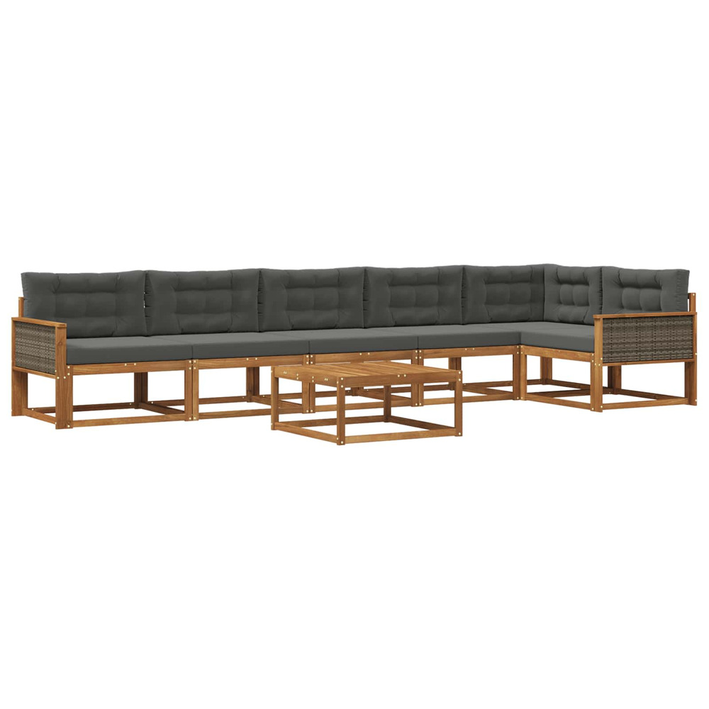 Ensemble de canapés d'extérieur 7 pcs naturel et anthracite