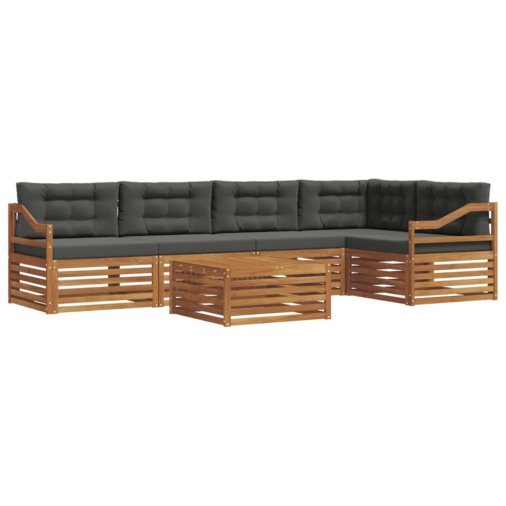 Ensemble de canapés d'extérieur 6 pcs naturel et anthracite