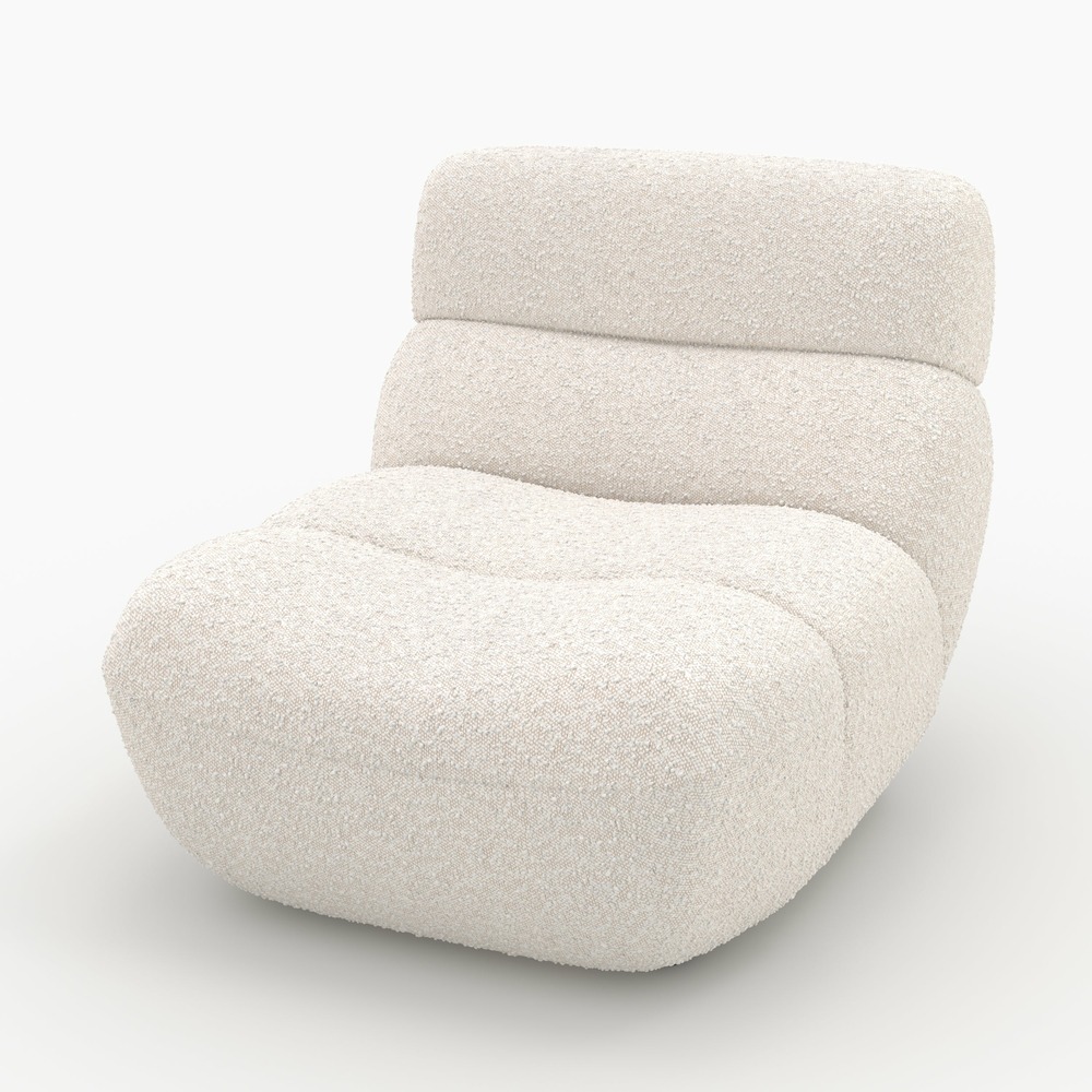 Teddy-fauteuil en tissu bouclé blanc