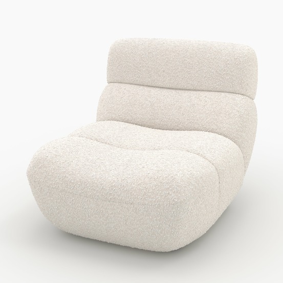 Teddy-fauteuil en tissu bouclé blanc