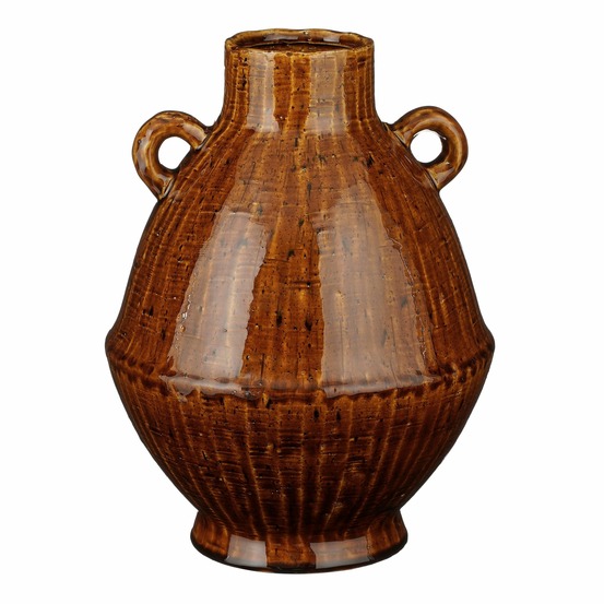 Mica decorations elena vase - h34 x ø26 cm - céramique - marron