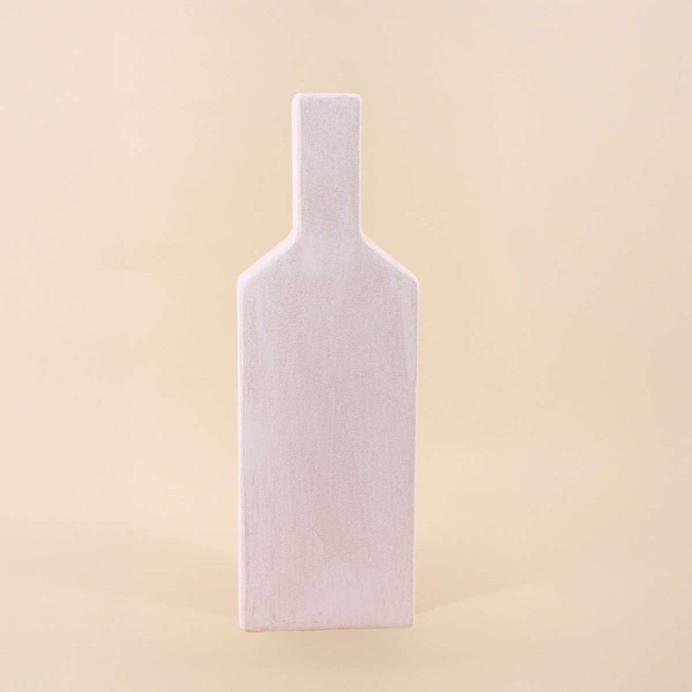 Vase bouteille géométrique en grès, h48cm