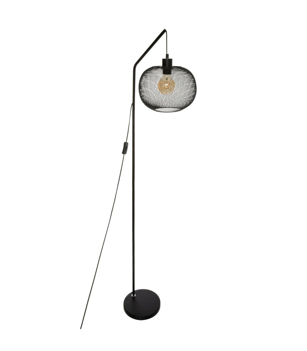Lampadaire arc en métal noir h 157.5 cm
