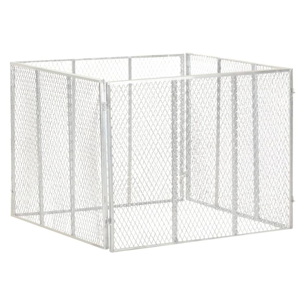 Composteur de jardin 100x100x77 cm fer galvanisé