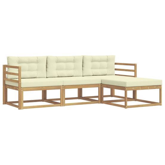 Ensemble de canapés d'extérieur 4 pc blanc et crème polyester