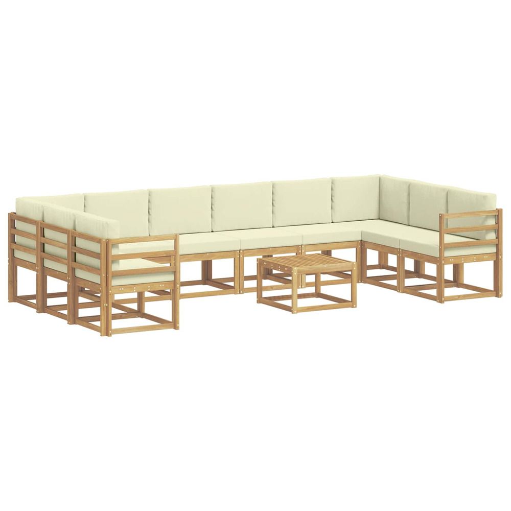 Ensemble de canapés d'extérieur 11 pc blanc et crème
