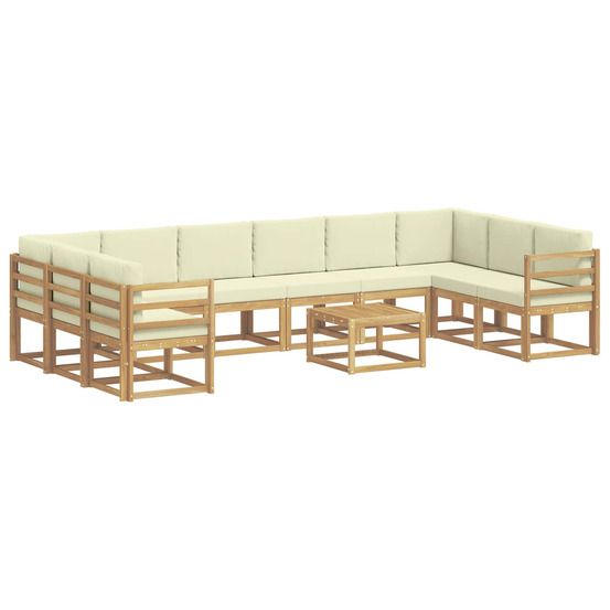 Ensemble de canapés d'extérieur 11 pc blanc et crème