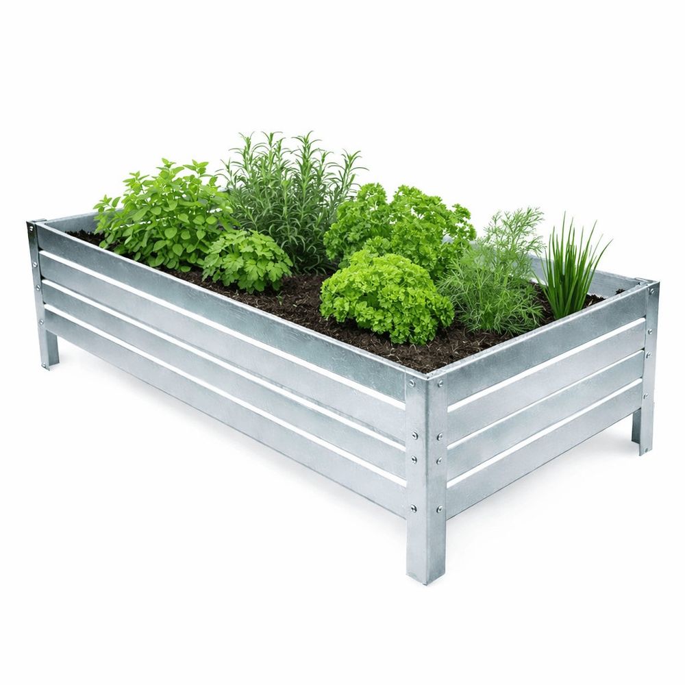 Carré potager surélevé en acier galvanisé 95 x 75 x 20 cm, 142 l, tôle 1 mm